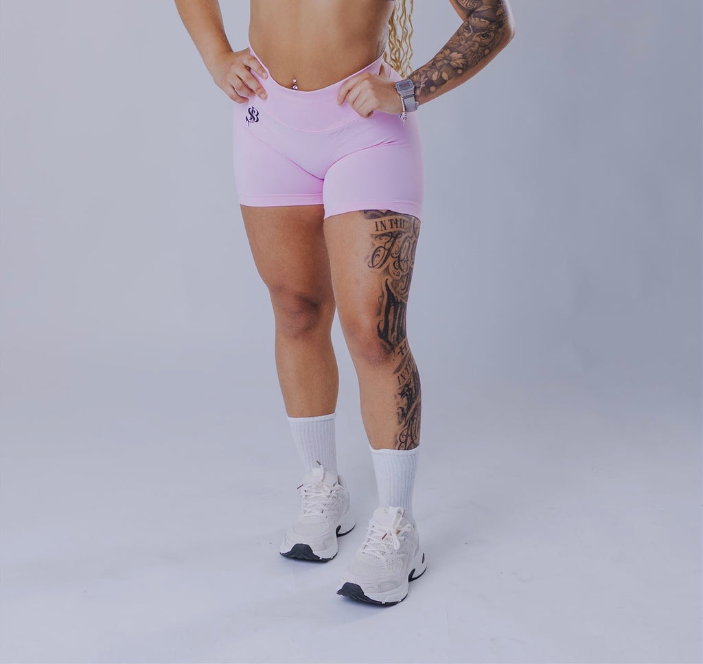 High-Waisted Shorts – Soft Pink