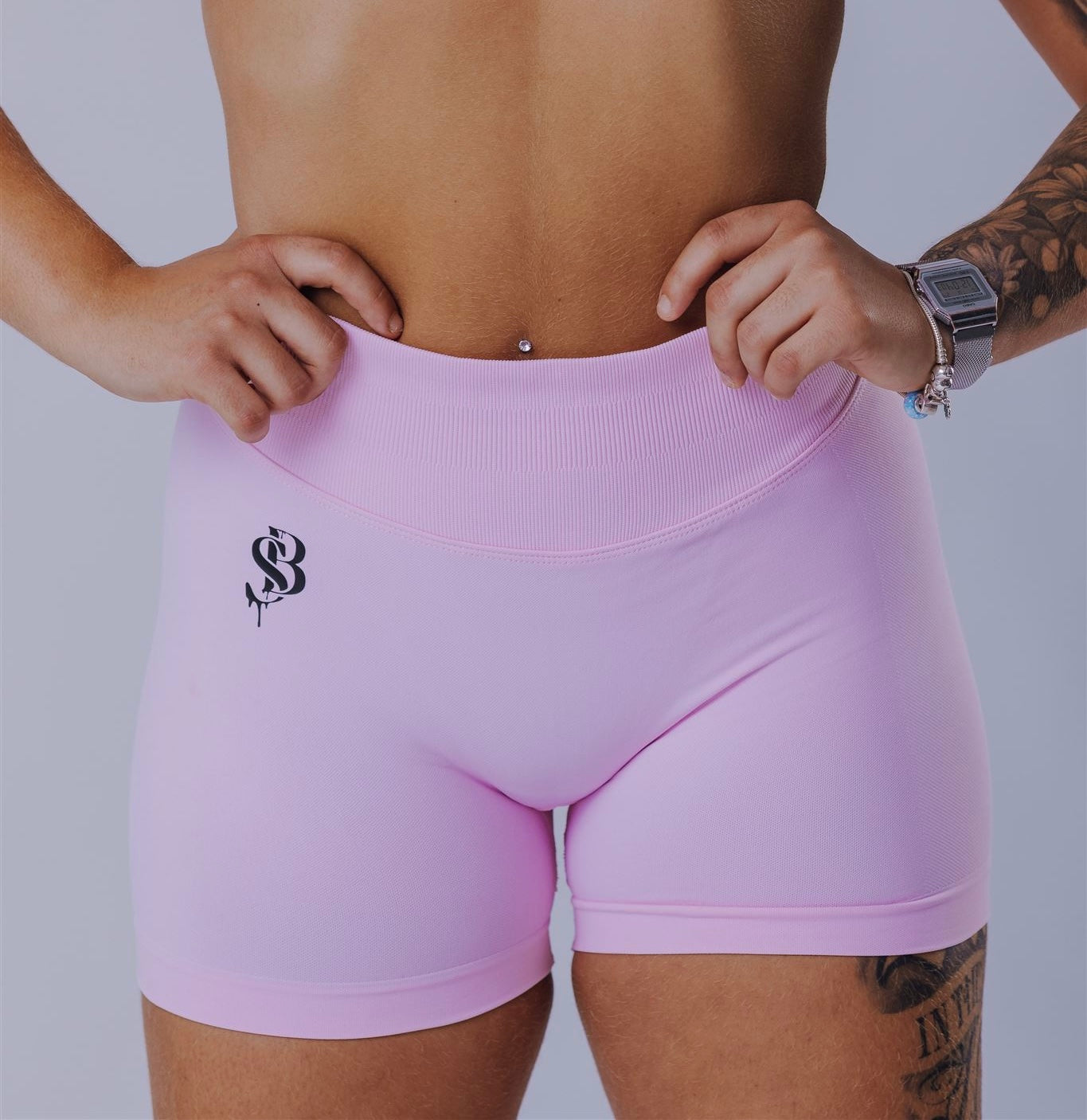 High-Waisted Shorts – Soft Pink